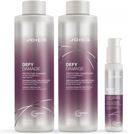 Joico Defy Damage zestaw do włosów zniszczonych szampon 1000ml, odżywka 1000ml, krem 100ml