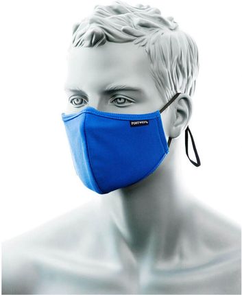 Portwest Dwuwarstwowa Maska Anty Mikrobowa Z Taśmą Nosową (Pk25) Cv34 (25Szt) Niebieski