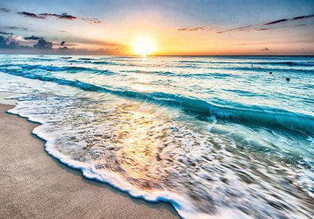 Wallarena Fototapeta Plaża Zachód Słońca Morze Niebo 416X254