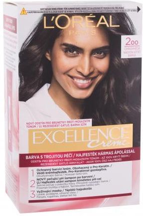 L'Oreal Excellence Creme Triple Protection Farba Do Włosów 48 Ml Dla Kobiet 200 Black Brown 200 ml