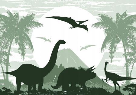 Wallarena Fototapeta Dla Dzieci Dinozaury Tapeta 3D 312X219