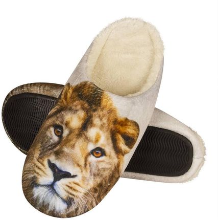 Kapcie zwierzaki męskie SOXO ze zdjęciem lwa tpr