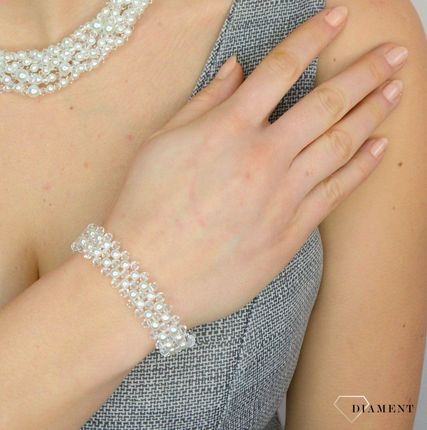 Diament Bransoleta Swarovski element z perłami BR613