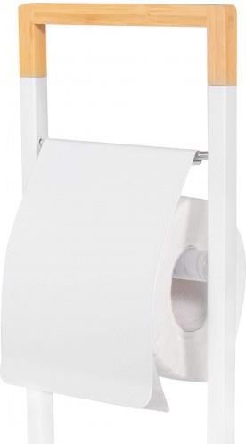 Springos Stojak Na Papier Toaletowy I Szczotkę Do Wc Uchwyt Biały Bambus - zdjęcie 9 Springos Stojak Na Papier Toaletowy I Szczotkę Do Wc Uchwyt Biały Bambus