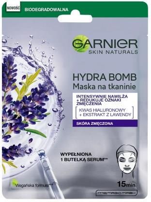 Garnier Skin Naturals Hydra Bomb Maska na tkaninie redukująca oznaki zmęczenia z ekstraktem z lawendy 28 g