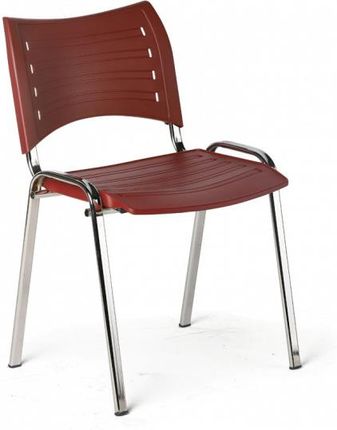 B2B Partner Plastikowe Krzesła Smart Chromowane Nogi Bordowy