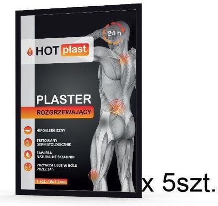 Paso-Trading Zestaw Plaster Rozgrzewający Hot Plast 9cm x14cm 5Szt