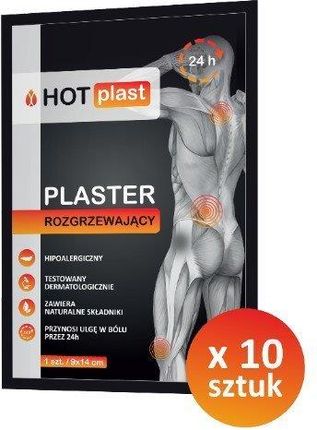 Paso-Trading Zestaw Plaster Rozgrzewający Hot Plast 9cm x14cm 10Szt