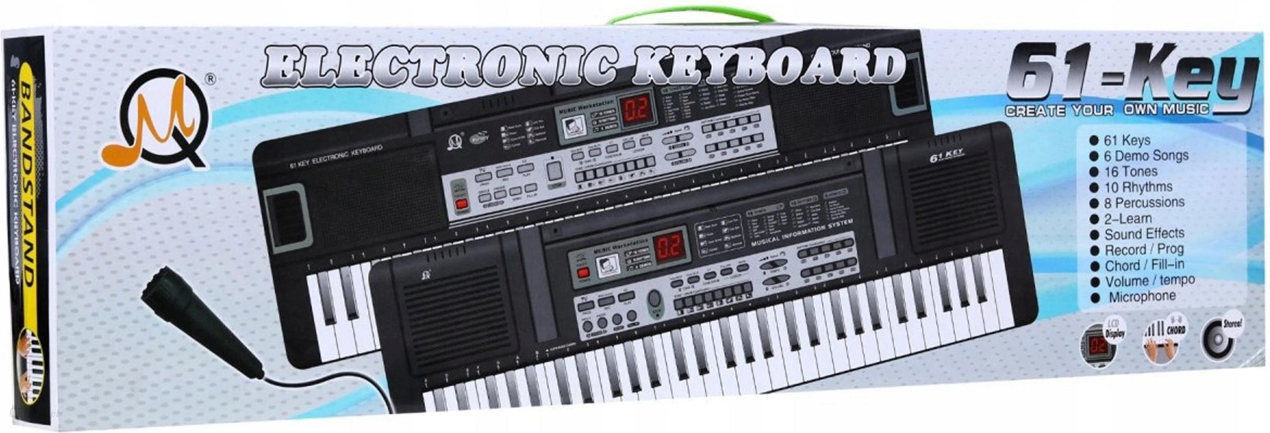 Keyboard Pianino Mikrofon Organy Zasilacz MQ-829