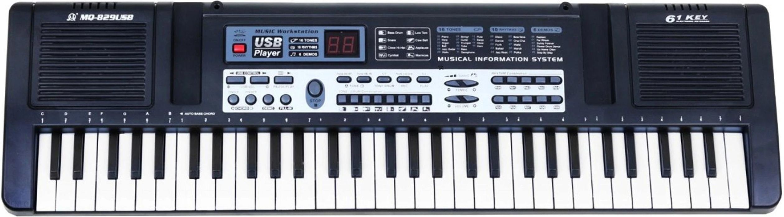 Keyboard Pianino Mikrofon Organy Zasilacz MQ-829