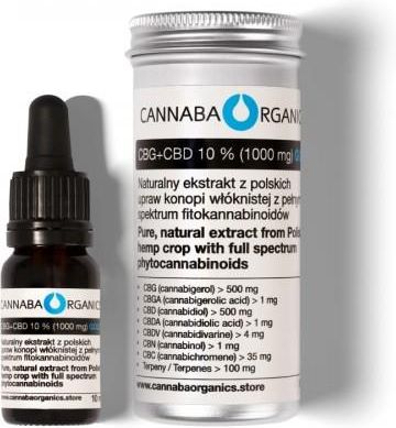 Cannaba Organics Destylowany olej 10% CBG+CBD pełne spektrum 10ml