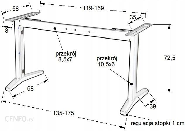 Stema Stelaż Metalowy Biurka Z Rozsuwaną Belką Stl-01 Kolor Czarny
