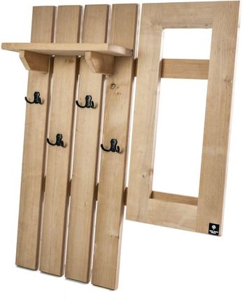Emra Wood Design Wdc-3 Wieszak Ścienny Drewniany Lite Dąb Olcha Lustro Od 100 Do 120cm