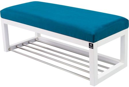 Emra Wood Design Ławeczka Pufa Tapicerowana Siedzisko Gładkie Turkus Lpg-4