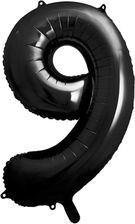 Zdjęcie Party Deco Balon Foliowy Cyfra 9 Czarna 86Cm 1Szt - Ozorków