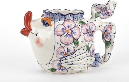Witek Home Ceramiczny Imbryk Ryba Różowe Kwiaty 24490