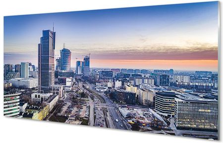 Tulup Obrazy Akrylowe Warszawa Panorama Wieżowce Wschód Słońca 125X50Cm