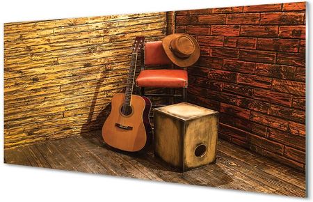 Tulup Obrazy Akrylowe Gitara Kapelusz Krzesło 100X50Cm