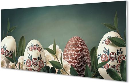 Tulup Obrazy Akrylowe Liście Jajka Kwiaty 140X70Cm