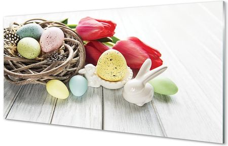 Tulup Obrazy Akrylowe Jajka Tulipany 125X50Cm