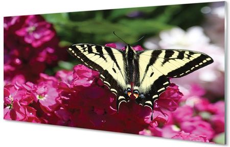 Tulup Obrazy Na Szkle Kwiaty Motyl 120X60Cm