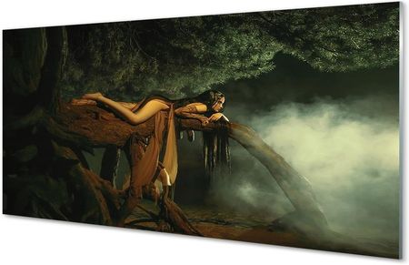Tulup Obrazy Na Szkle Kobieta Drzewo Chmury 100X50Cm