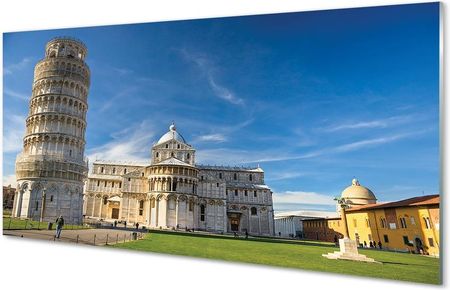 Tulup Obrazy Na Szkle Włochy Krzywa Wieża Katedra 140X70Cm