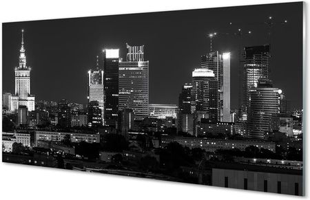 Tulup Obrazy Akrylowe Warszawa Panorama Noc Wieżowce 125X50Cm