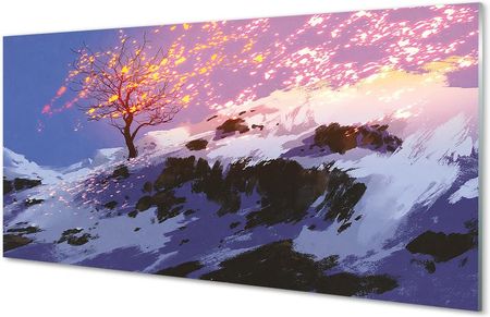 Tulup Obrazy Akrylowe Zima Góry Drzewo 100X50Cm