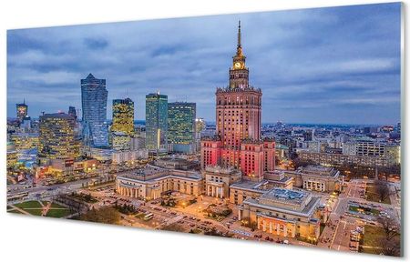 Tulup Obrazy Na Szkle Warszawa Panorama Zachód Słońca 120X60Cm