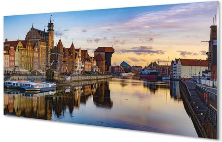 Tulup Panel Szklany Gdańsk Port Rzeka Wschód Słońca 120X60Cm