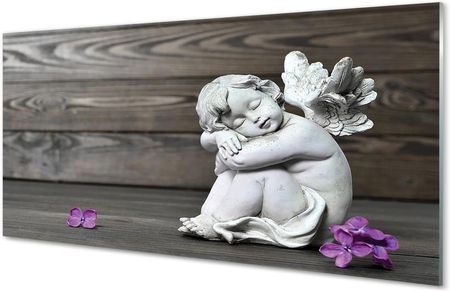 Tulup Obrazy Na Szkle Śpiący Anioł Kwiaty Deski 100X50Cm