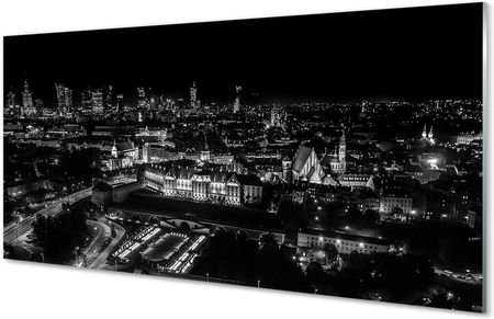 Tulup Obrazy Na Szkle Warszawa Panorama Noc Wieżowce 100X50Cm