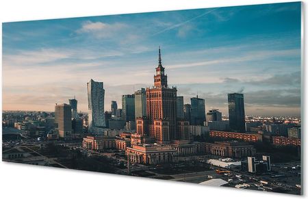 Tulup Panel Szklany Warszawa Wieżowce Panorama Wschód Słońca 140X70Cm