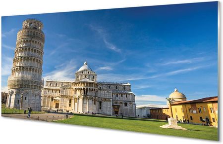 Tulup Panel Szklany Włochy Krzywa Wieża Katedra 100X50Cm