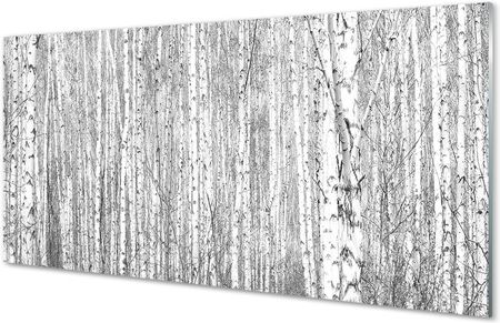 Tulup Szklany Panel Czarno-Białe Drzewa Las 140X70Cm