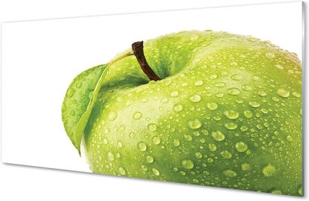 Tulup Obrazy Na Szkle Jabłko Zielone Krople Wody 125X50Cm
