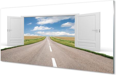 Tulup Obrazy Akrylowe Pole Droga Drzwi 3D 125X50Cm