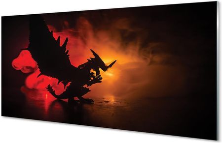 Tulup Obrazy Akrylowe Czarny Smok Chmury 125X50Cm