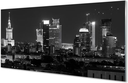 Tulup Panel Szklany Warszawa Panorama Noc Wieżowce 140X70Cm