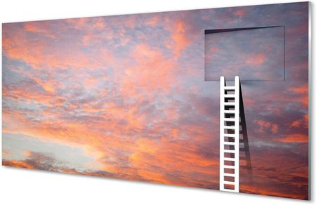 Tulup Panel Szklany Drabina Niebo Zachód Słońca 100X50Cm