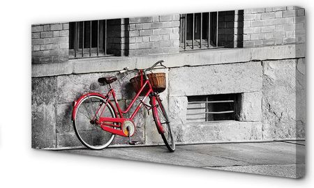 Tulup Obrazy Na Płótnie Rower Czerwony Z Koszykiem 100X50Cm