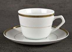 Zdjęcie Ćmielów Komplet 6 Filiżanek 200Ml Ze Spodkiem Marcello Gold (259955) - Maków Podhalański