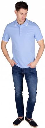Calvin Klein Polo Męskie Tipping Niebieski S - Ceny i opinie T-shirty i koszulki męskie ZMYU