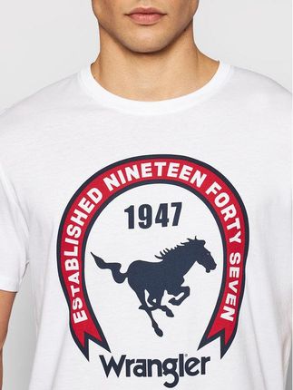 Wrangler T Shirt Americana Tee W7AGD3989 Biały Regular Fit - zdjęcie 3
