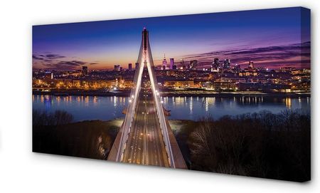 Tulup Obrazy Na Płótnie Warszawa Most Rzeka Panorama 125X50Cm