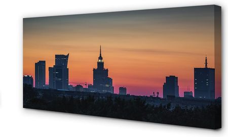 Tulup Obrazy Na Płótnie Warszawa Zachód Słońca Panorama 125X50Cm