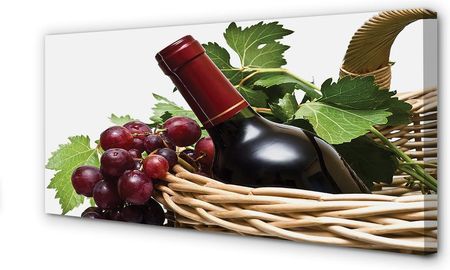 Tulup Obrazy Na Płótnie Kosz Winogrona Wino 120X60Cm