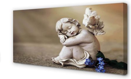 Tulup Obrazy Na Płótnie Śpiący Anioł Kwiaty Deski 100X50Cm