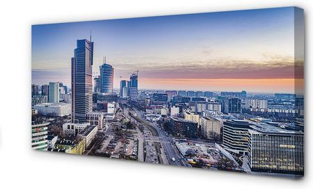 Tulup Obrazy Na Płótnie Warszawa Panorama Wieżowce Wschód Słońca 100X50Cm